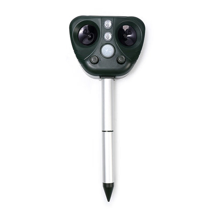 Waterproof Solar Animal Repeller with Infrared Sensor and Ultrasonic Technology for Mice, Cats, Dogs