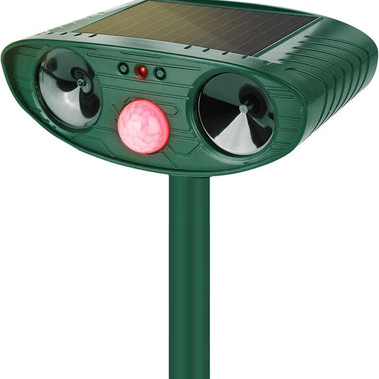 Waterproof Solar Animal Repeller with Infrared Sensor and Ultrasonic Technology for Mice, Cats, Dogs