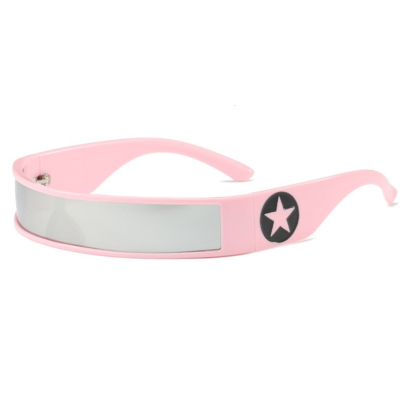 New One-Piece Sunglasses Individuality In Net Red Goggles Future Technology Sunglasses Trend