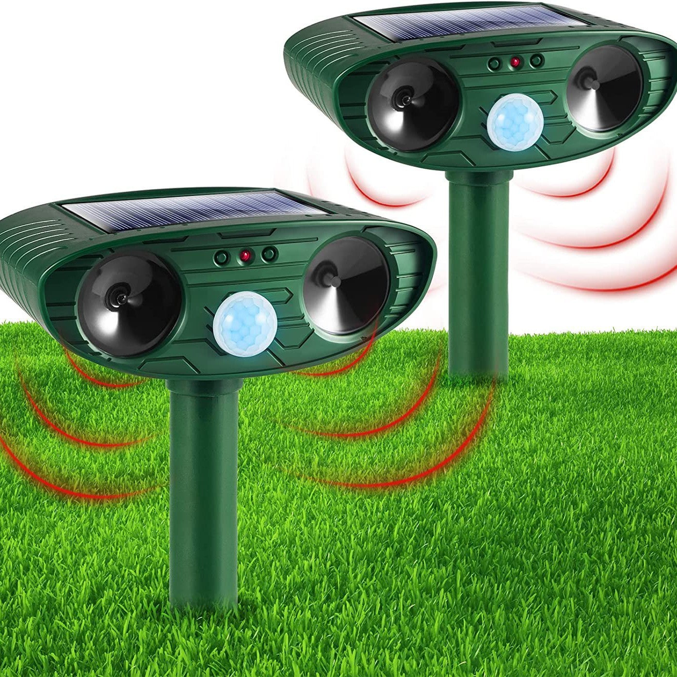 Waterproof Solar Animal Repeller with Infrared Sensor and Ultrasonic Technology for Mice, Cats, Dogs
