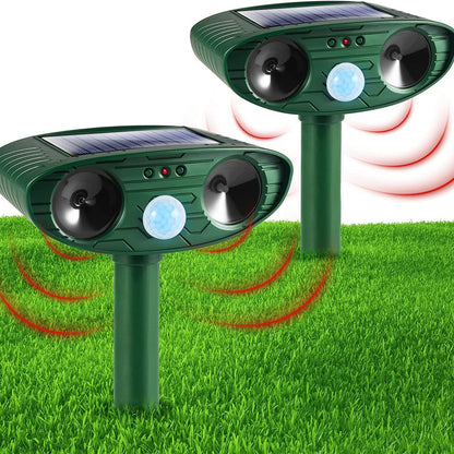 Waterproof Solar Animal Repeller with Infrared Sensor and Ultrasonic Technology for Mice, Cats, Dogs