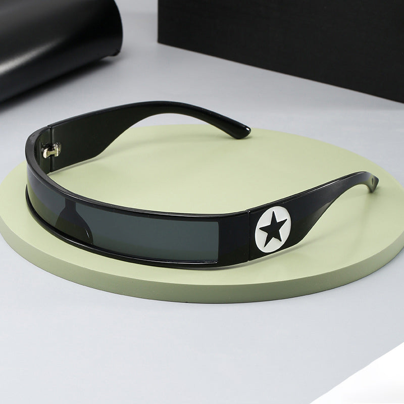 New One-Piece Sunglasses Individuality In Net Red Goggles Future Technology Sunglasses Trend
