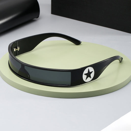 New One-Piece Sunglasses Individuality In Net Red Goggles Future Technology Sunglasses Trend