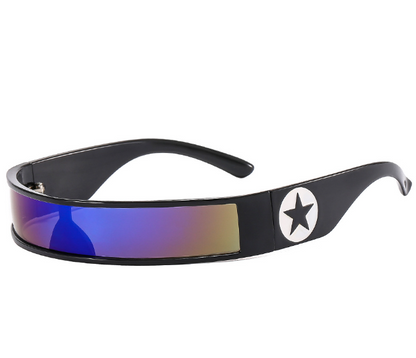Millennium Spicy Girls Future Technology Sense Rectangle Grey Personality Men and Women Autumn Jumping Sunglasses